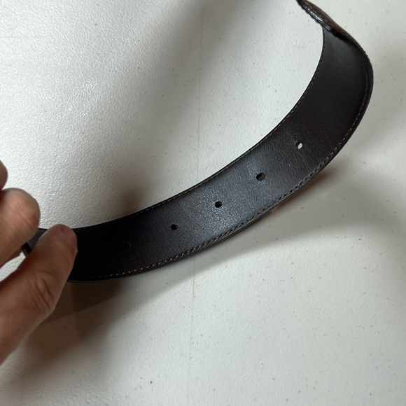 a. Testoni 32W Belt 100% Genuine Leather Pebble Brown Made in Italy Lux Designer - Picture 11 of 12